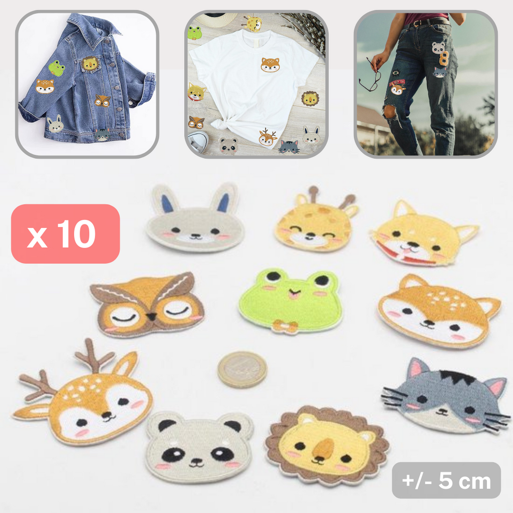 Set of Cute Animal Patch, DIY Patch, Animal or Pet Lover Gift, Adhesive and Iron-on#VSM2571#VSM2757