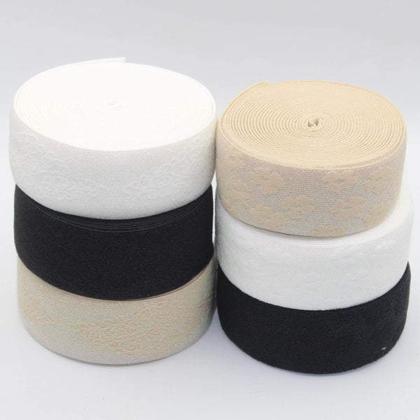 5 meters 45mm Iridiscent Elastic with Floral Design #ELA2827 - ACCESSOIRES LEDUC BV