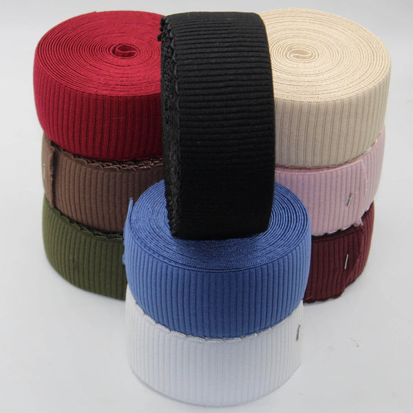 50mm Gros Grain Elastic with Wave Edge #ELA3602 - ACCESSOIRES LEDUC BV