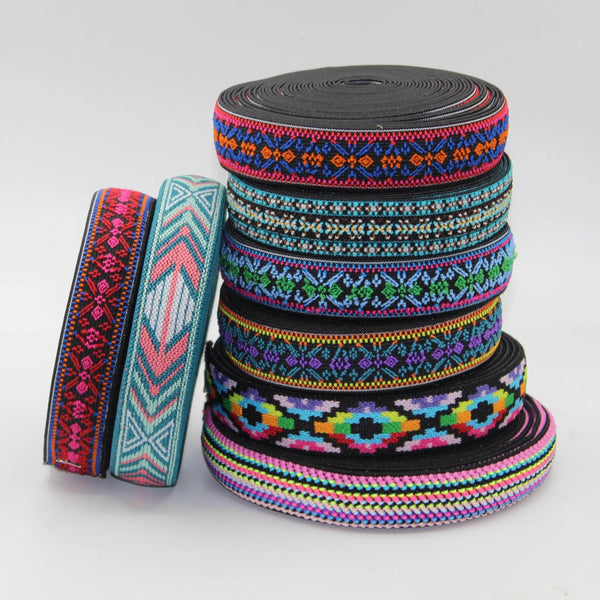 5 meters 25mm Ethnic Elastic #ELA3606 - ACCESSOIRES LEDUC BV
