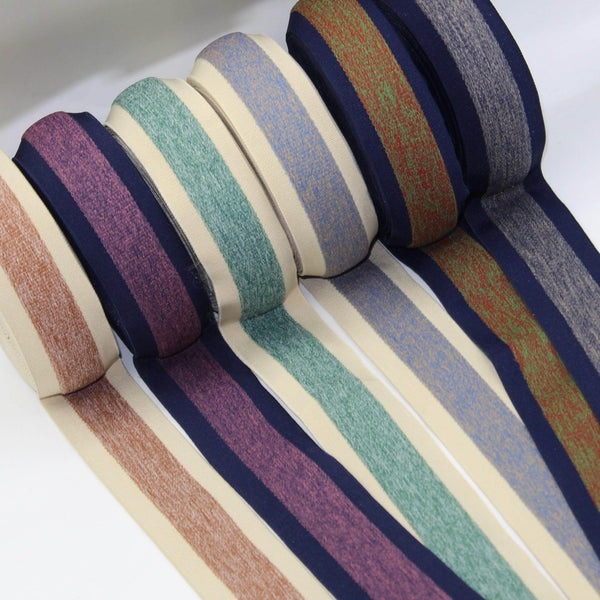 5 meters 40mm Bicolor Striped Soft Elastic #ELA3607 - ACCESSOIRES LEDUC BV