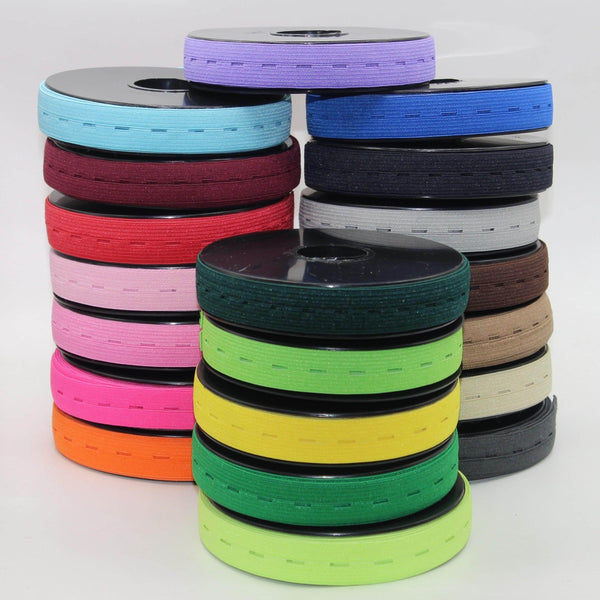 10 meters Coloured Buttonhole Elastic 20mm #ELA3611 - ACCESSOIRES LEDUC BV