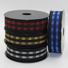 5 meters 40mm Black Elastic with Lurex (Blue, Gold, Silver or Red) #ELA3612 - ACCESSOIRES LEDUC BV