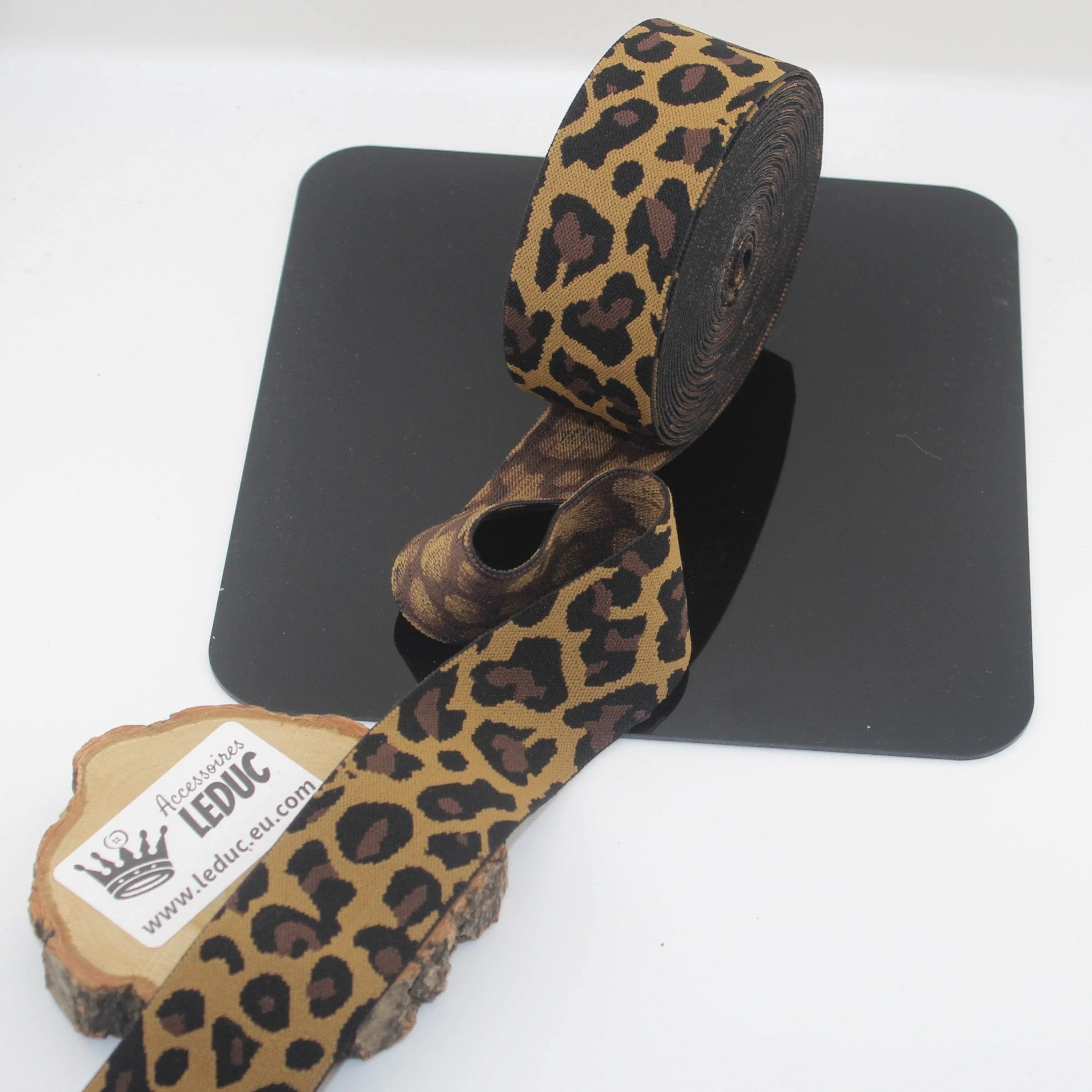 5 Meters Waistband Elastic Leopard 40mm #ELA3616 - ACCESSOIRES LEDUC BV