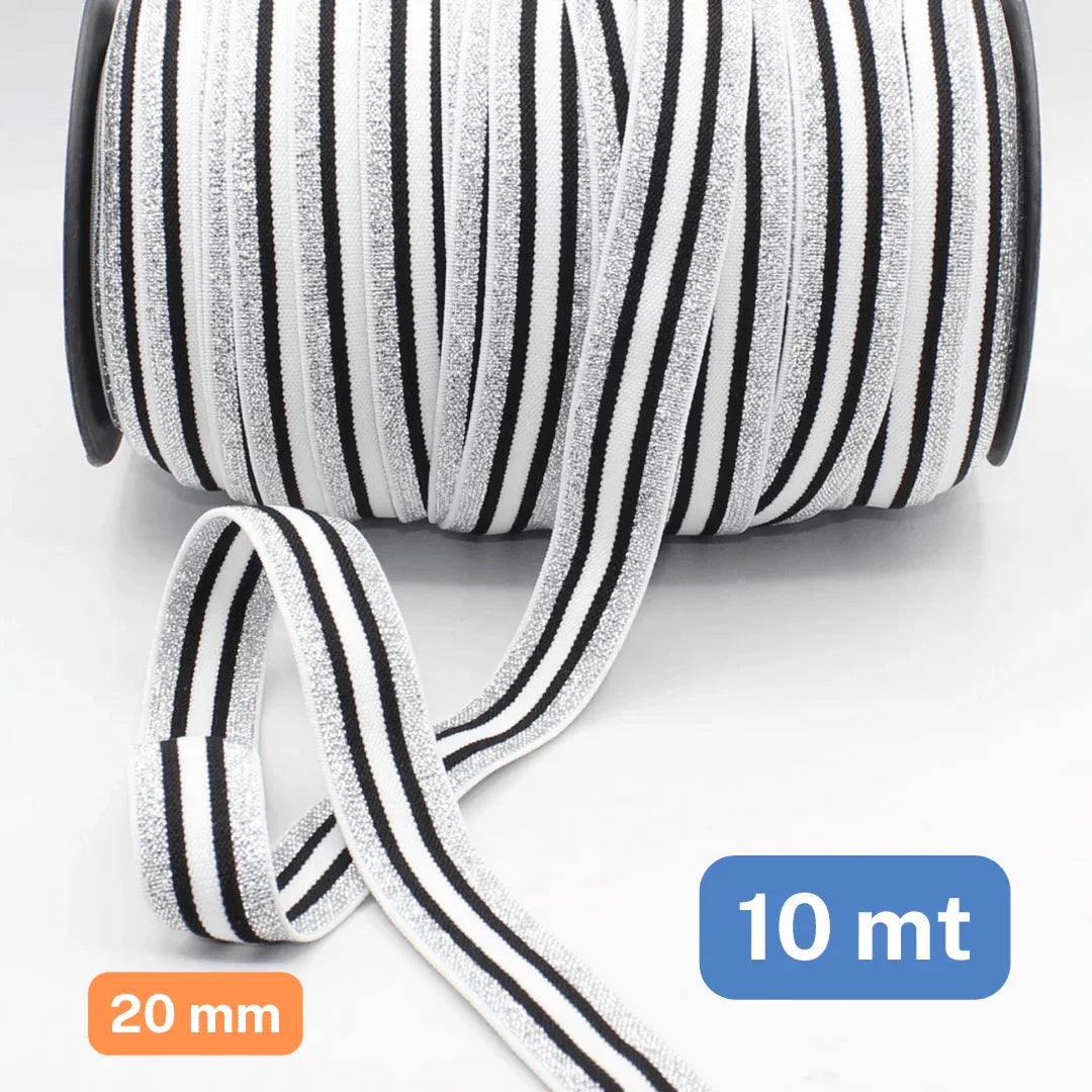 10 meters Lurex ELASTIC-20mm - ACCESSOIRES LEDUC BV