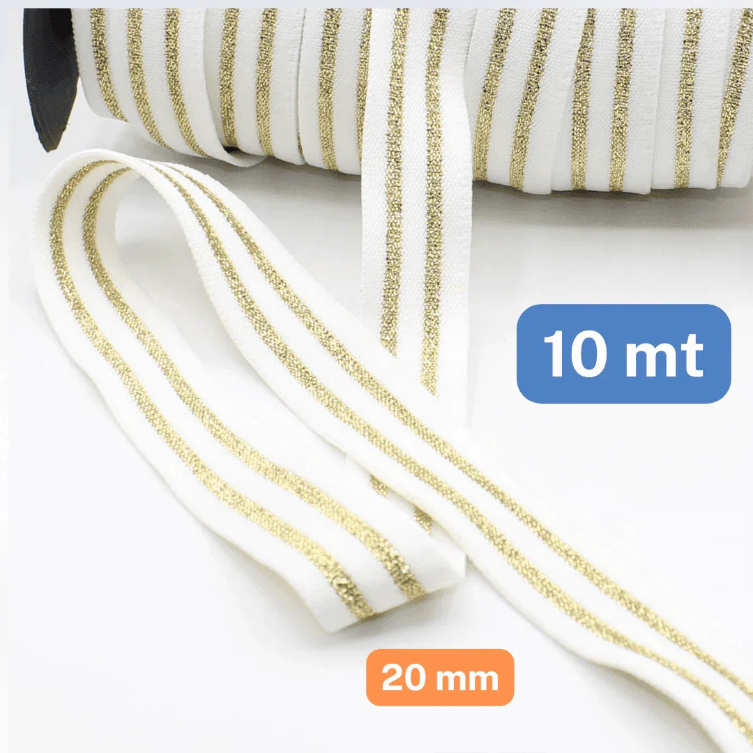 10 meters Lurex ELASTIC-20mm - ACCESSOIRES LEDUC BV