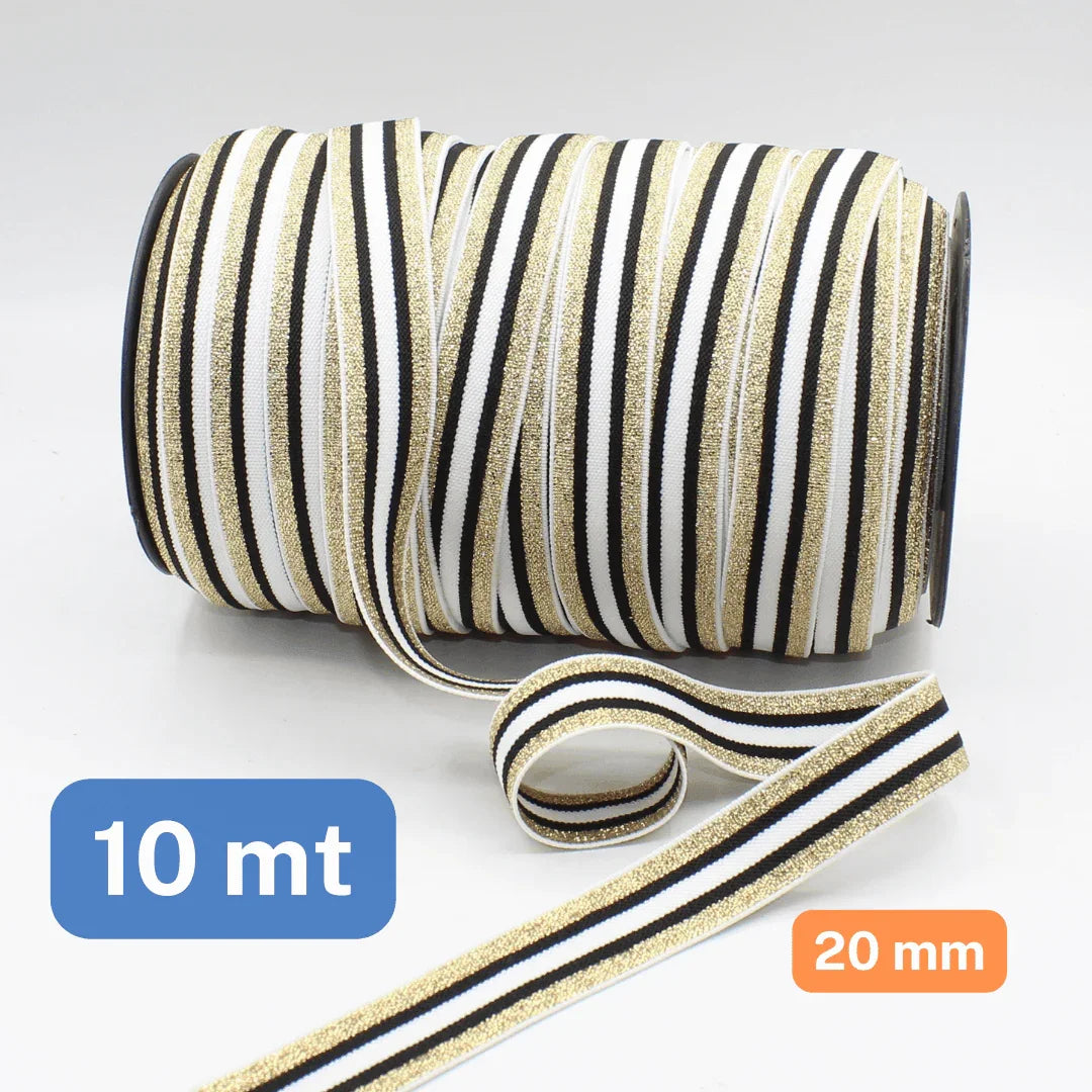 10 meters Lurex ELASTIC-20mm - ACCESSOIRES LEDUC BV