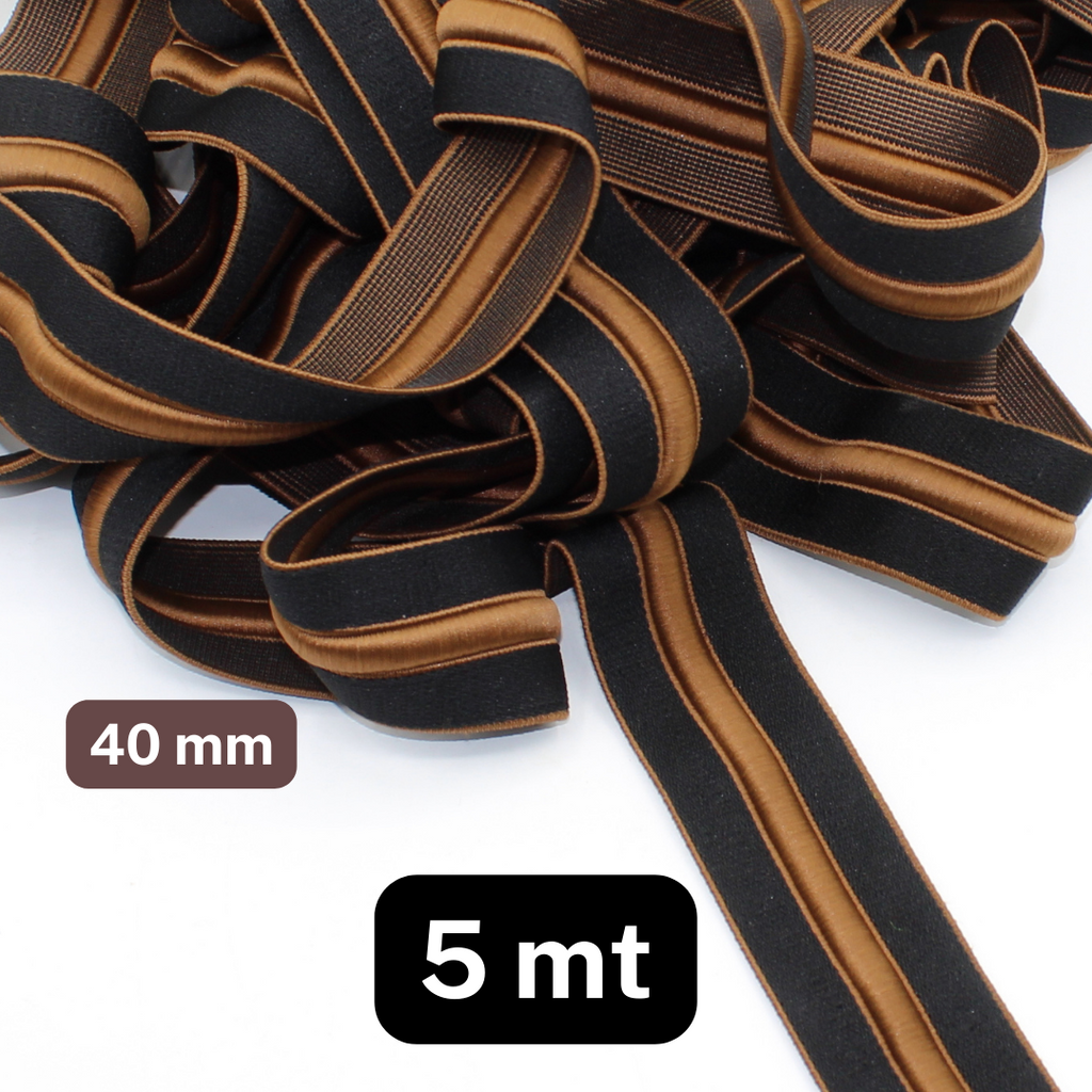 5 meters of Thick ELASTIC, Padded effect-40mm ACCESSOIRES LEDUC 