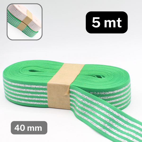 Cinta elástica esponja reversible ancha para costura 40 mm Blanco
