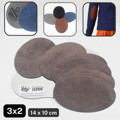 3 Pairs of Suede Elbow Patches - Iron on, perforated - 14x10cm - Available in Black, Grey, Brown or Blue