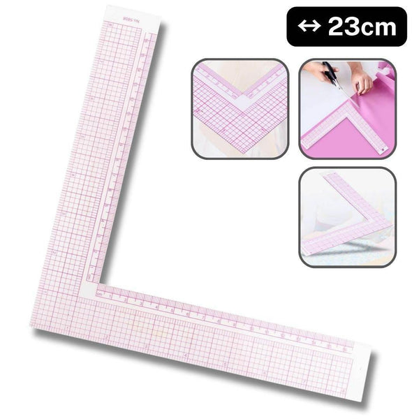 L-Shape Square Corner Transparent Plastic Ruler - ACCESSOIRES LEDUC BV