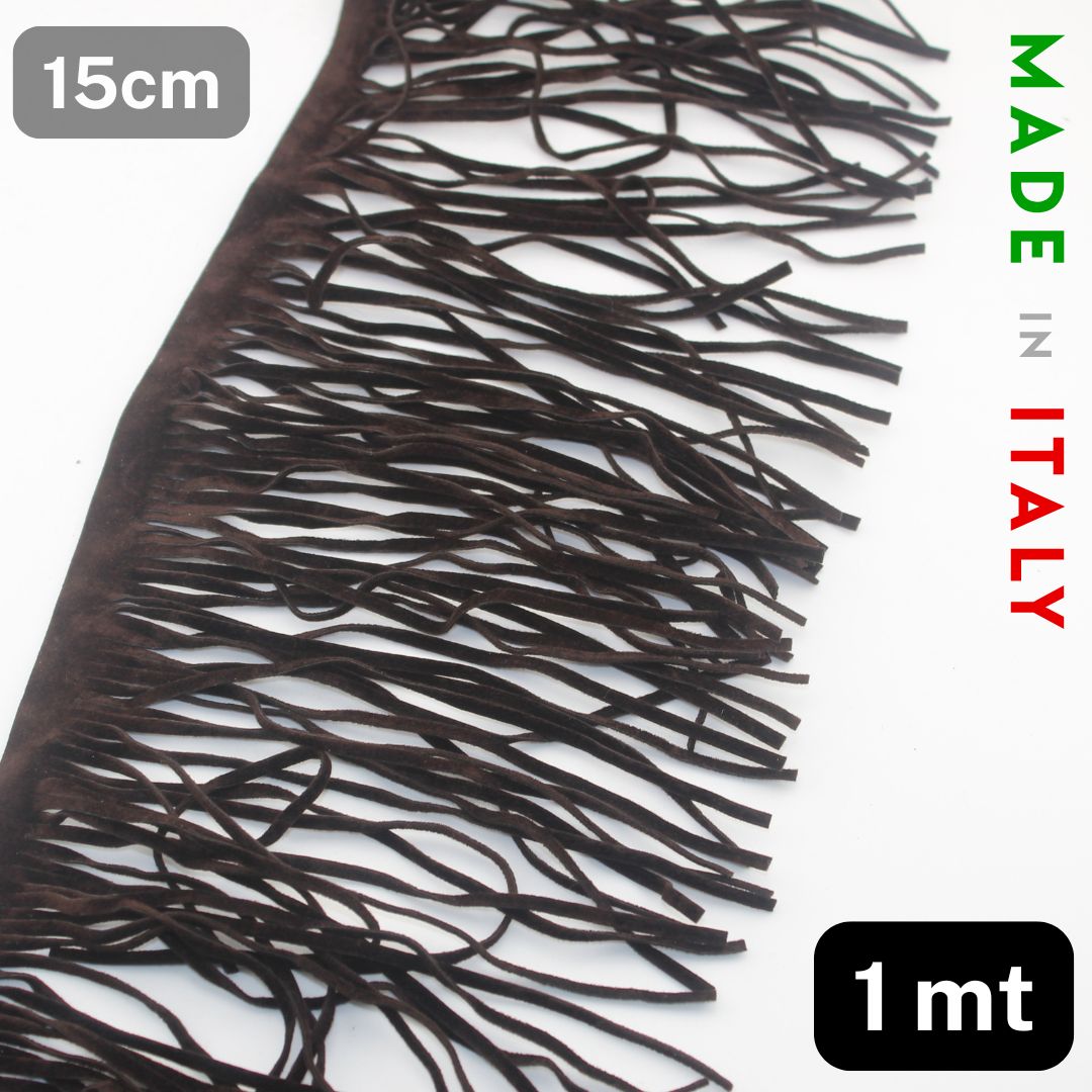 1 meter Brown Suede Fringe Made in Italy