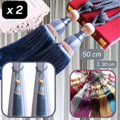 1 pair (2 pieces - suitable for 1 or 2 window(s)) Elegant Classic Giant 30cm Tassel Tie-Back