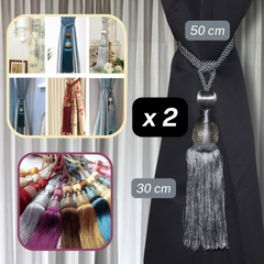 1 pair (2 pieces - suitable for 1 or 2 window(s)) Elegant Classic Giant 30cm Tassel Tie-Back