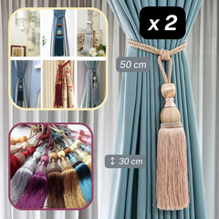 1 pair (2 pieces - suitable for 1 or 2 window(s)) Elegant Classic Giant 30cm Tassel Tie-Back