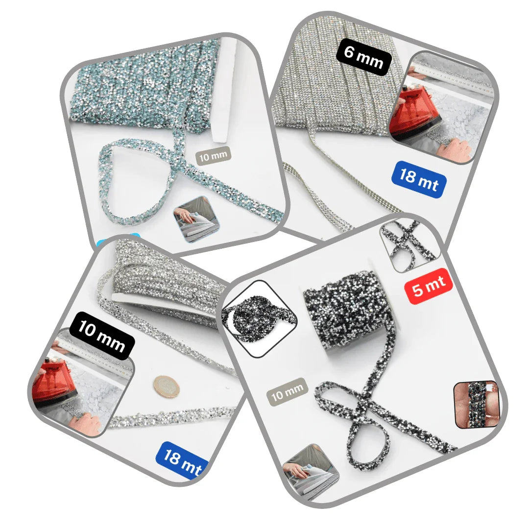 Iron On Trimming Strass 6 or 10mm - ACCESSOIRES LEDUC BV