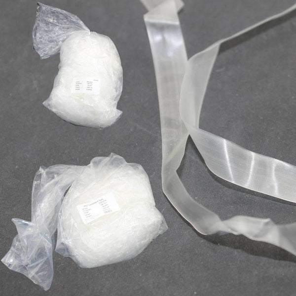 Bag of 500 meters PU elastic transparent tape - Available in 4mm 6mm or 10mm - 120 micron - ACCESSOIRES LEDUC BV