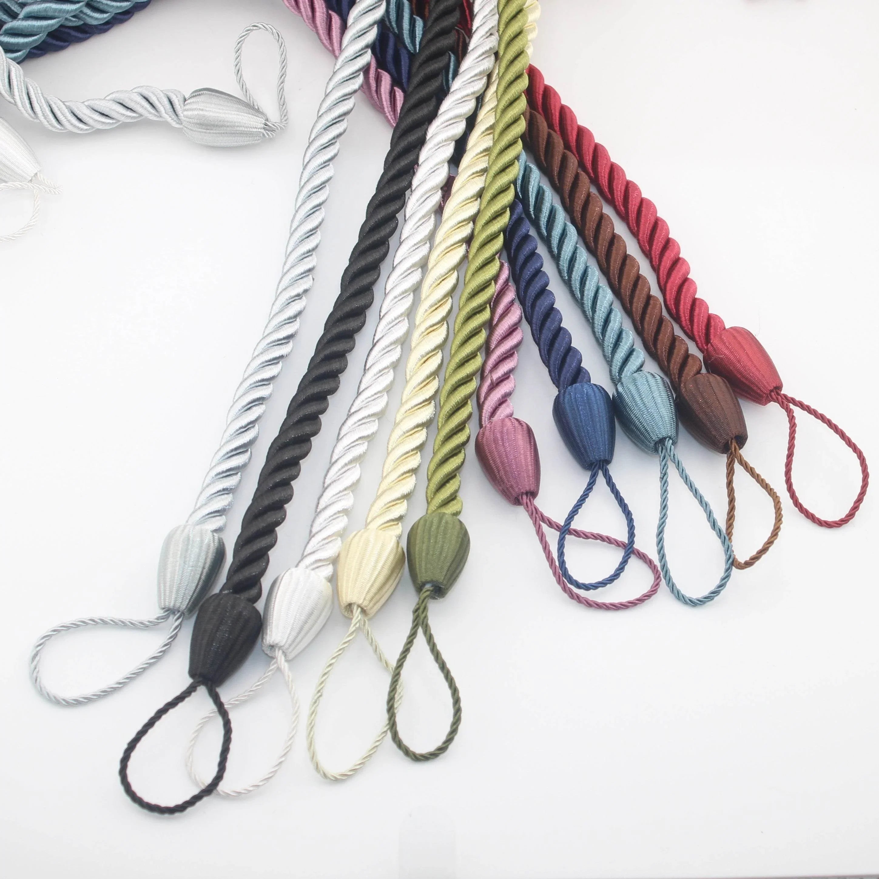 2 pairs (4 pieces - suitable for 2 windows) classic Tie-Backs for Curtains #EMB01 - ACCESSOIRES LEDUC BV