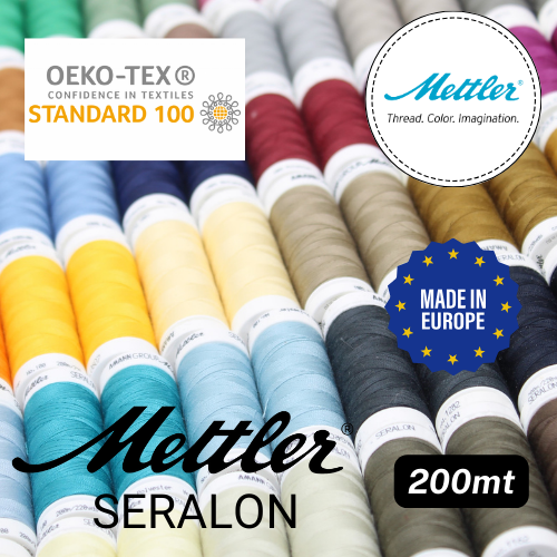 Fil Mettler Seralon 200mt - 100% Polyester - Oekotex - Fabriqué en Europe
