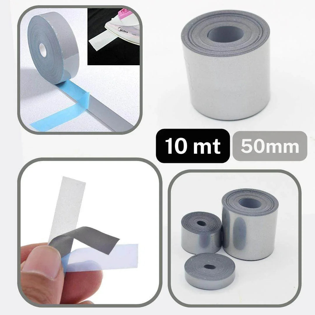 10 meters of Iron On Self Reflective 10mm 25mm or 50mm - ACCESSOIRES LEDUC BV
