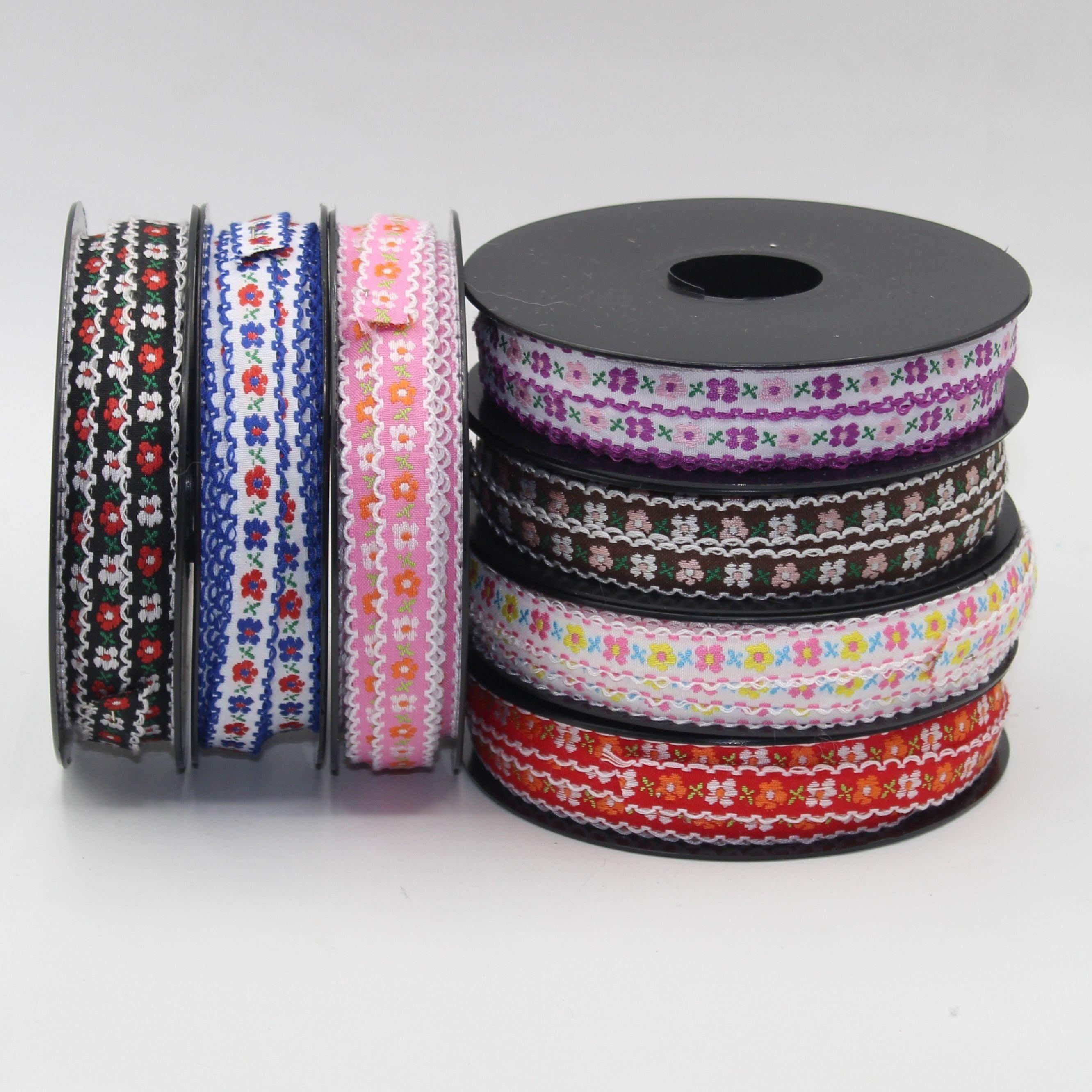 10 meters 12mm Floral Jacquard Braid #JAC4692 - ACCESSOIRES LEDUC BV