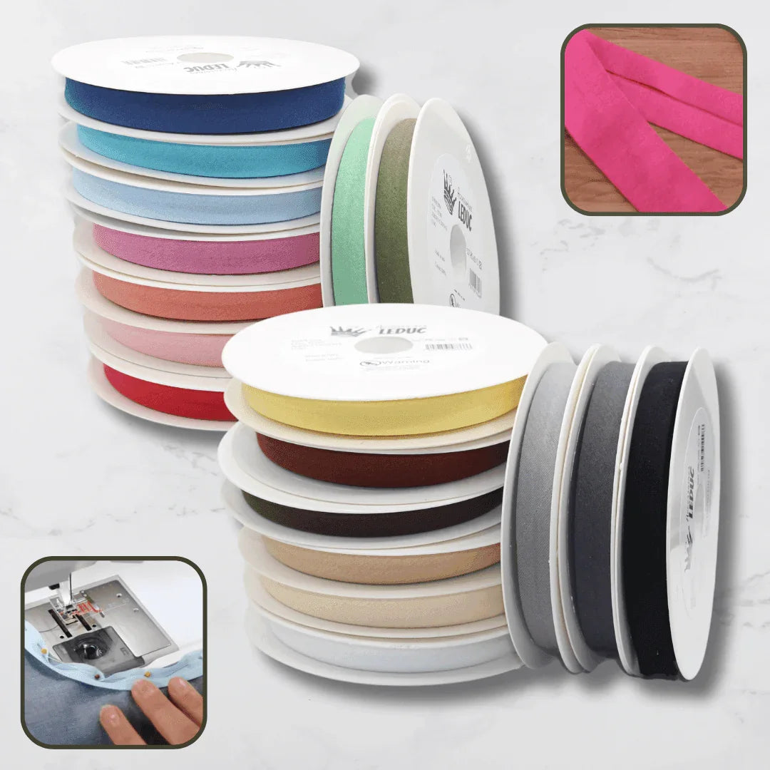 20 meters Cotton Jersey Bias Binding 20mm (20+8+8) 100% Cotton Made in Italy - ACCESSOIRES LEDUC BV