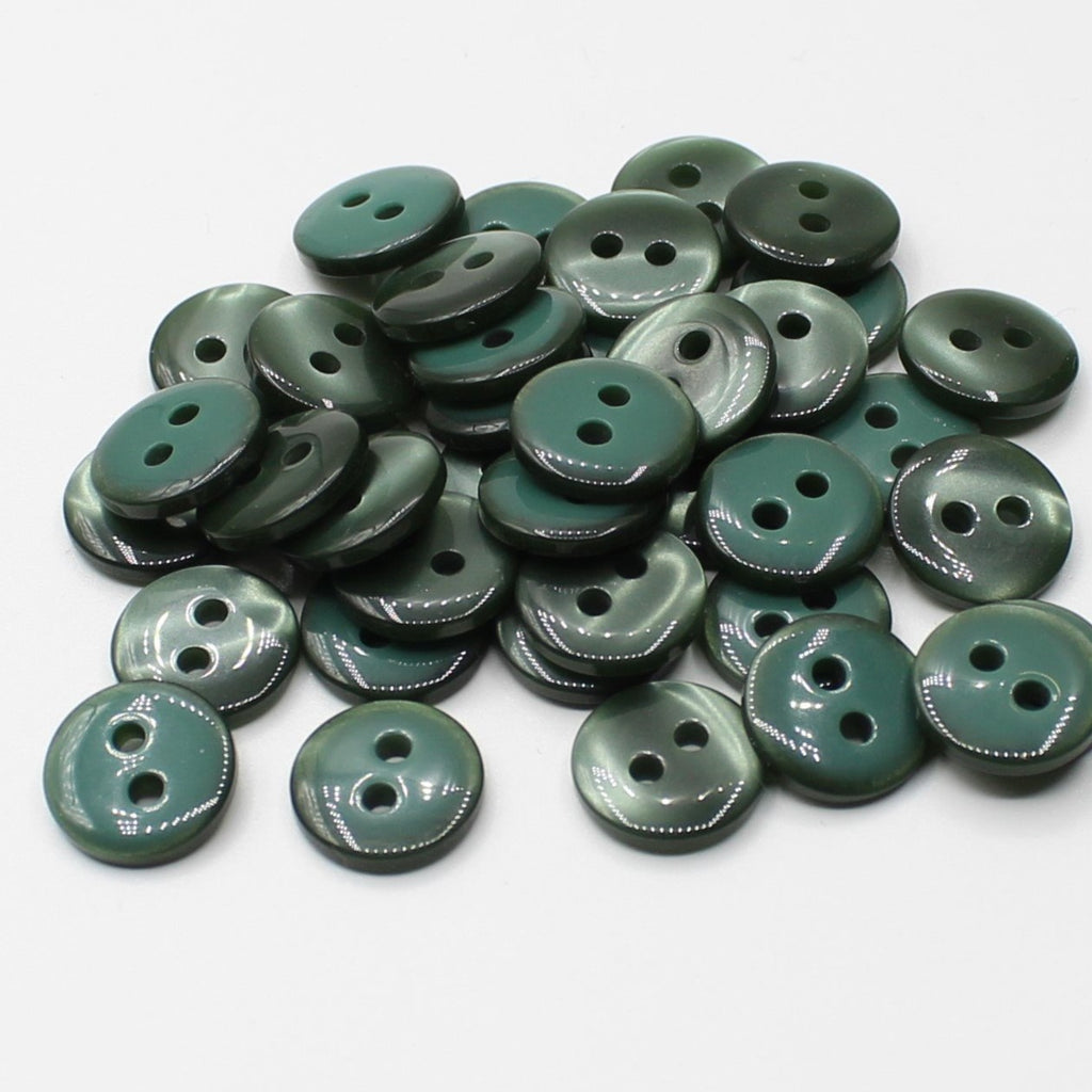 50 piezas 11mm - Botón de poliéster de 2 agujeros para blusas (18 ") - (KP2 105 18")
