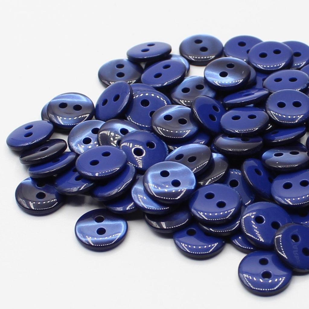 50 piezas 11mm - Botón de poliéster de 2 agujeros para blusas (18 ") - (KP2 105 18")