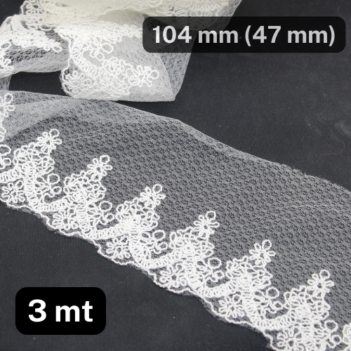 3 meters 104mm (design part is 47mm) White Lace