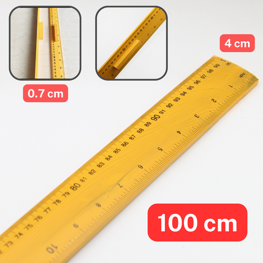 1 meter flat wooden ruler (with centimeters on one side, inches on the other one) - ACCESSOIRES LEDUC BV