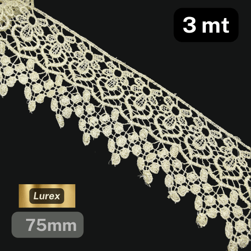 3 meters 75mm Lurex Lace - ACCESSOIRES LEDUC BV