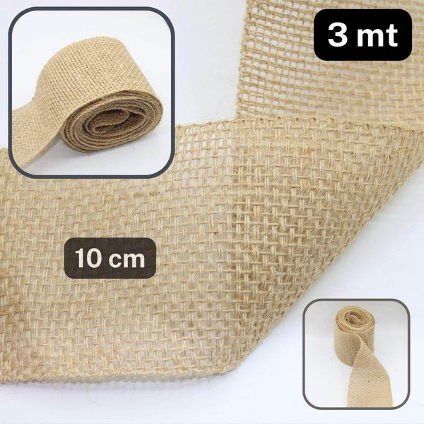 3 meters 10cm wide Jute Tape - ACCESSOIRES LEDUC BV
