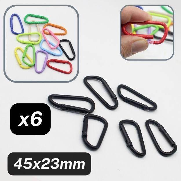 Set of 6 Metal Coloured Lobster Buckles, Size 45x23mm #BMEx061 - ACCESSOIRES LEDUC BV