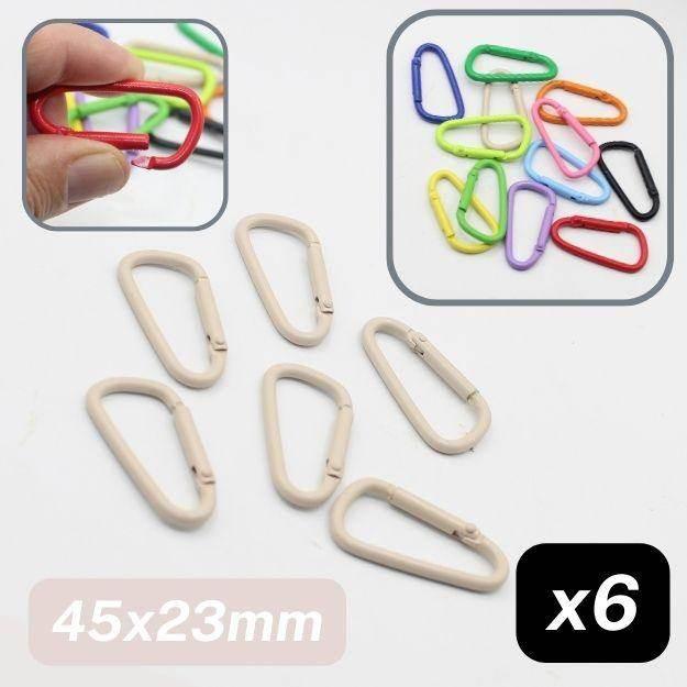 Set of 6 Metal Coloured Lobster Buckles, Size 45x23mm #BMEx061 - ACCESSOIRES LEDUC BV