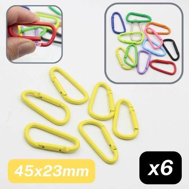 Set of 6 Metal Coloured Lobster Buckles, Size 45x23mm #BMEx061 - ACCESSOIRES LEDUC BV