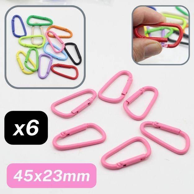 Set of 6 Metal Coloured Lobster Buckles, Size 45x23mm #BMEx061 - ACCESSOIRES LEDUC BV