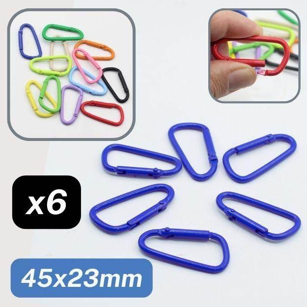 Set of 6 Metal Coloured Lobster Buckles, Size 45x23mm #BMEx061 - ACCESSOIRES LEDUC BV