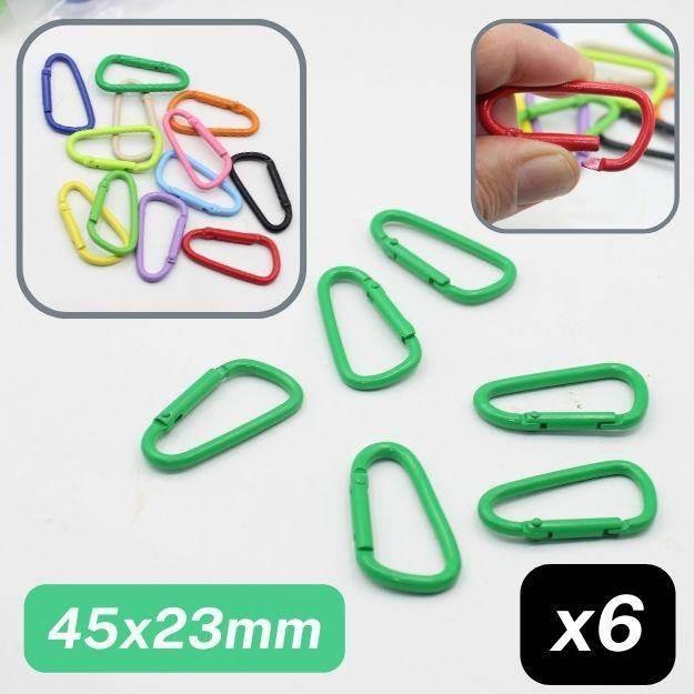 Set of 6 Metal Coloured Lobster Buckles, Size 45x23mm #BMEx061 - ACCESSOIRES LEDUC BV