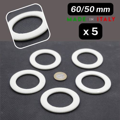 5 Circle Rings Nylon Buckles 60/50mm in White - ACCESSOIRES LEDUC BV