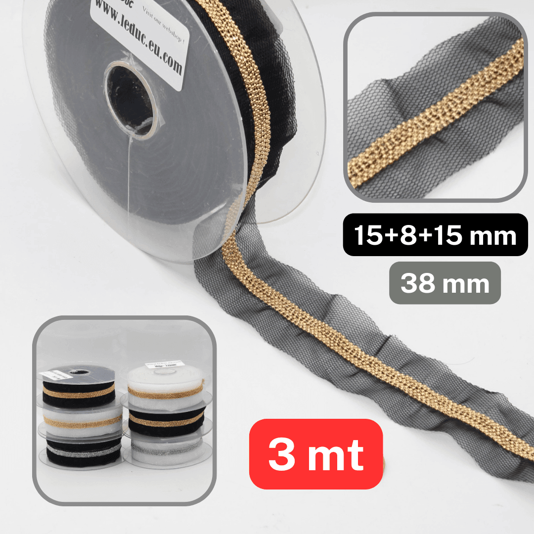 3 meters Trimming 40MM Mesh + Chains Trim #PAS941 - ACCESSOIRES LEDUC BV