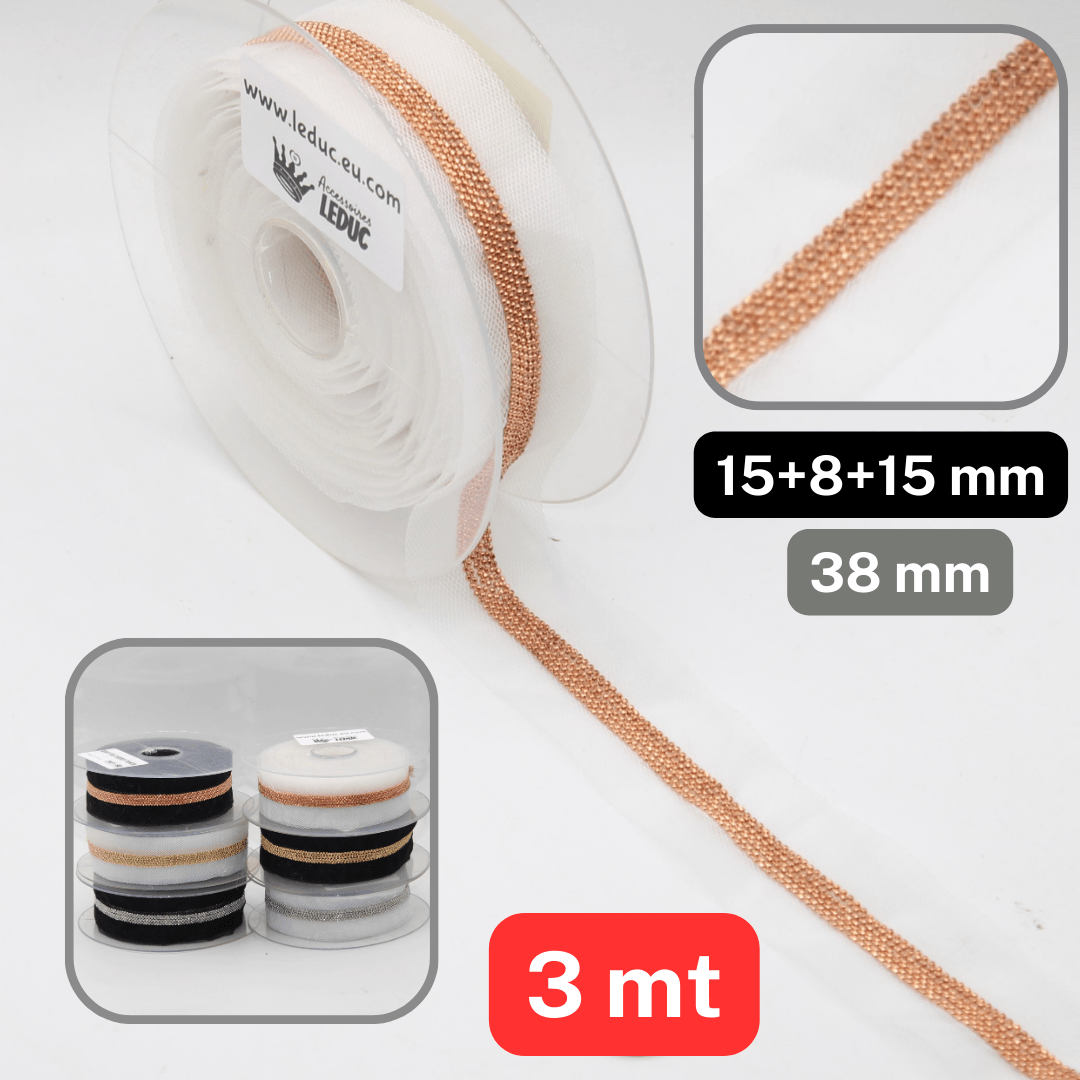 3 meters Trimming 40MM Mesh + Chains Trim #PAS941 - ACCESSOIRES LEDUC BV