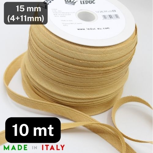 10 meters Raffia Piping col beige Size 15mm (4+11mm)