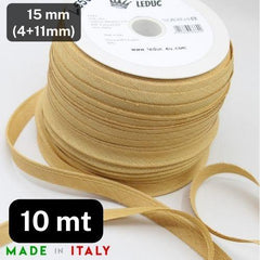 10 meters Raffia Piping col beige Size 15mm (4+11mm) - ACCESSOIRES LEDUC BV