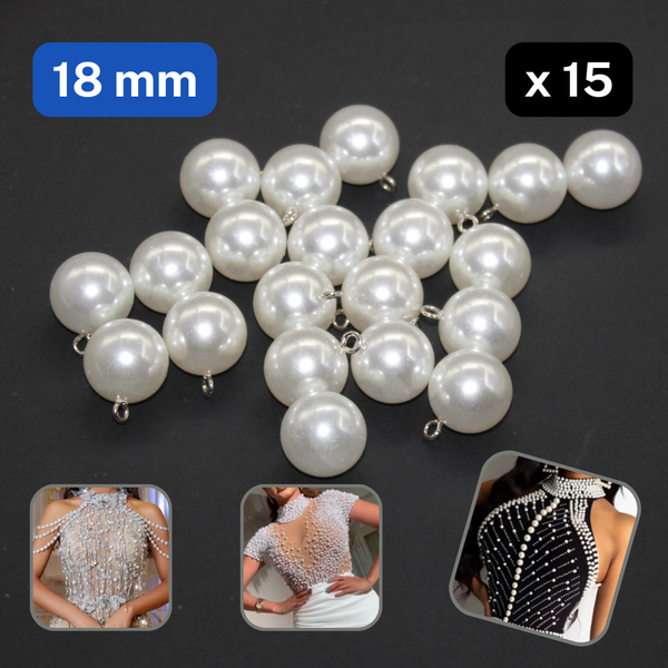 9 mm of 18 mm parels om op te naaien voor decoratie/knoopgebruik