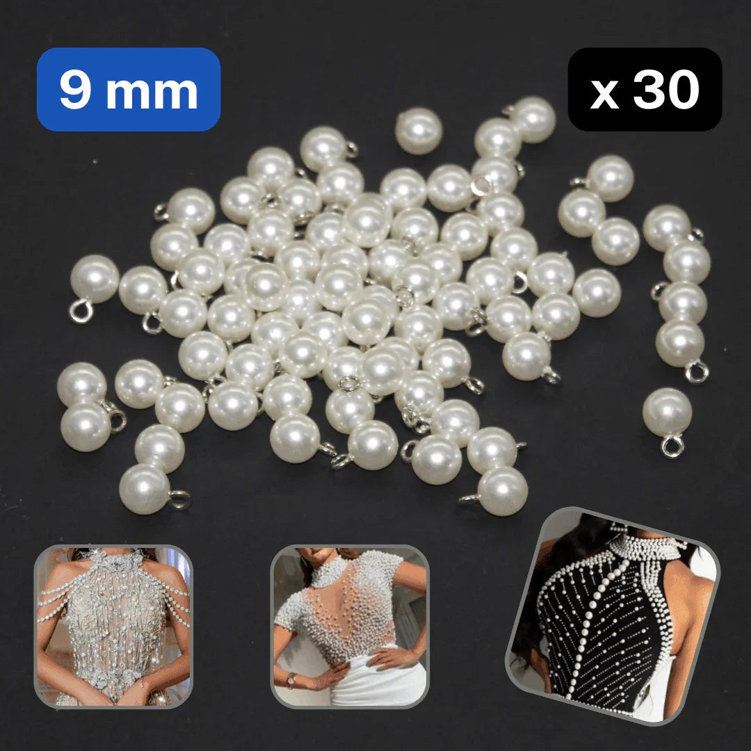 9mm or 18mm Pearls to sew on for Decoration / Button use - ACCESSOIRES LEDUC BV