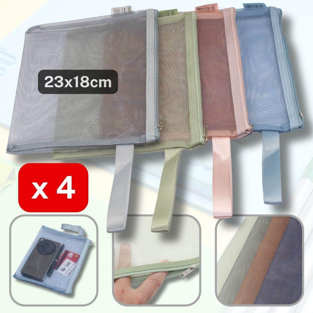 Deluxe Pouches with Zipper in Trasparent Fabric available in size A4, A5 or A6 - ACCESSOIRES LEDUC BV