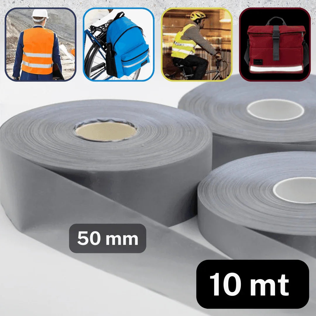 10 meters Self Reflective Tape to Sew-on 15,20,25,40 or 50mm - ACCESSOIRES LEDUC BV