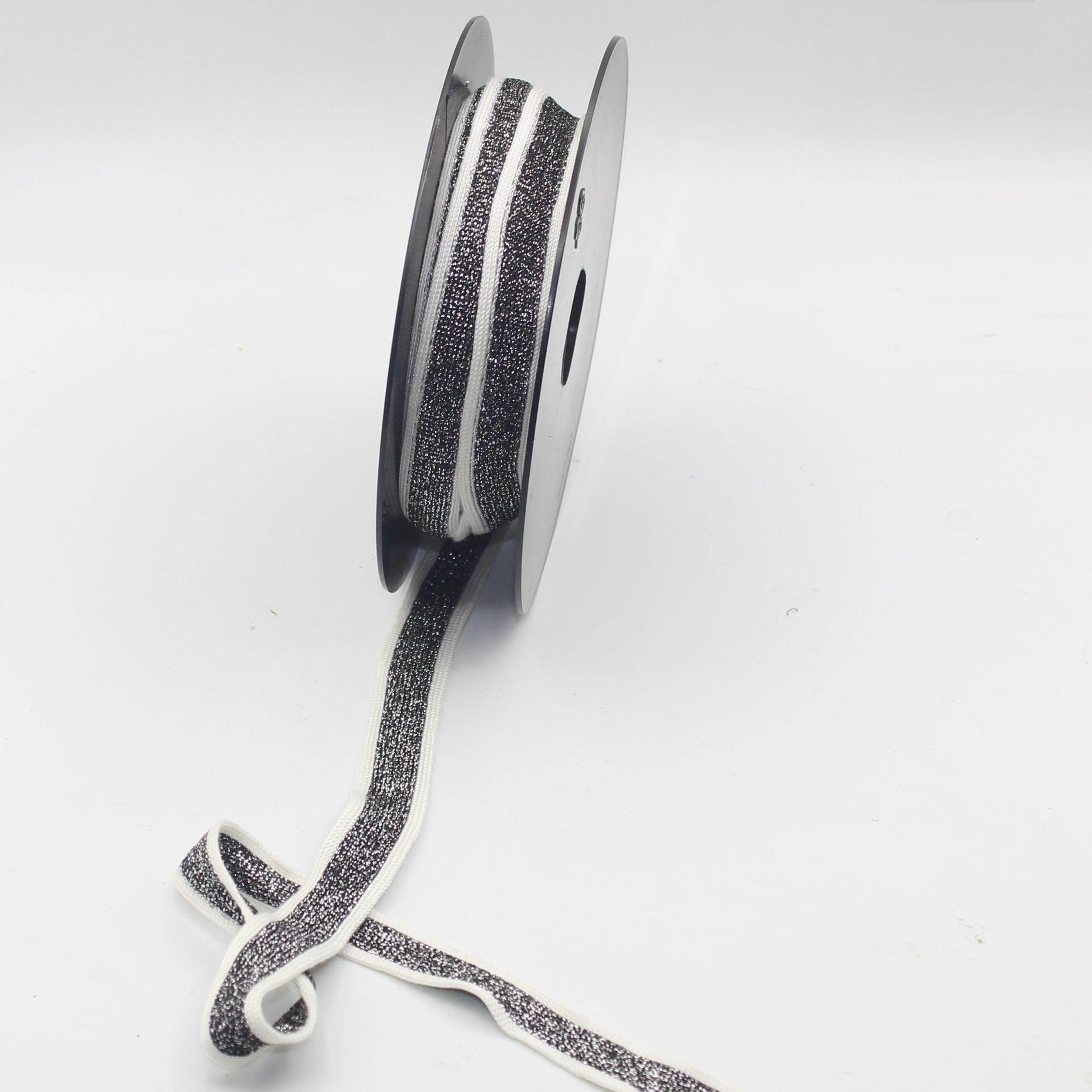 10 meters 20mm Knitted Soft Ribbon with Lurex #RUB1902 - ACCESSOIRES LEDUC BV