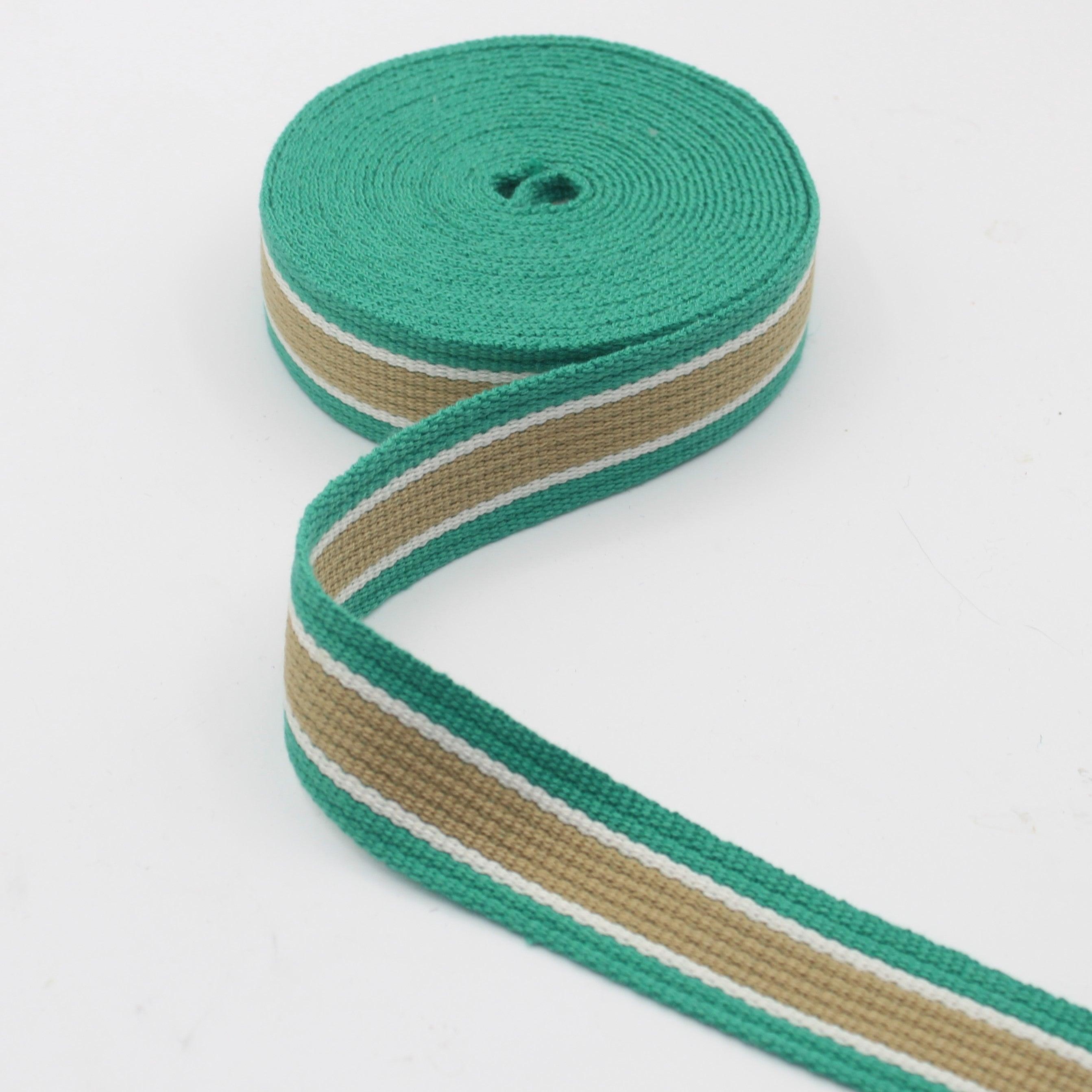 32mm Structured Webbing with Stripes 5/10/45mt #RUB3538 - ACCESSOIRES LEDUC BV