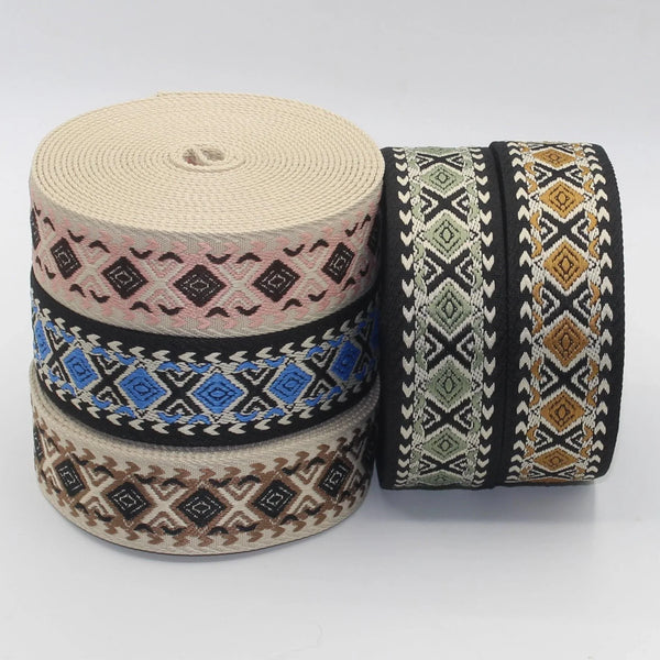 40mm Geometric "X" Webbing 5/10/45mt #RUB3543 - ACCESSOIRES LEDUC BV